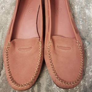 Cole Haan pink suede and leather loafer